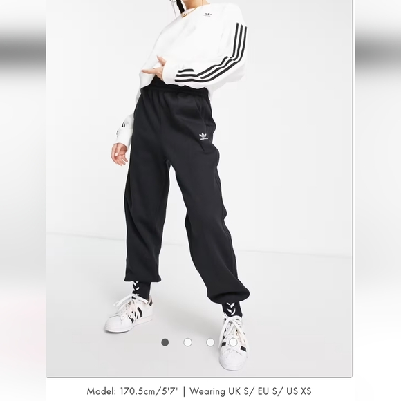 adidas Pants - Adidas Womens Black Sweatpants with White Laces